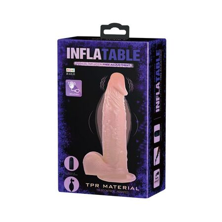 Телесный расширяющийся вибратор Inflatable - 19,3 см.